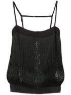 À La Garçonne Fringed Top - Black