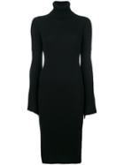 Dondup - Fitted Bell Sleeve Dress - Women - Wool - M, Black, Wool
