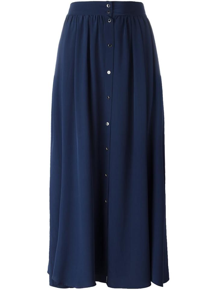 Vanessa Bruno High-waisted Buttoned Skirt, Women's, Size: 38, Blue, Silk