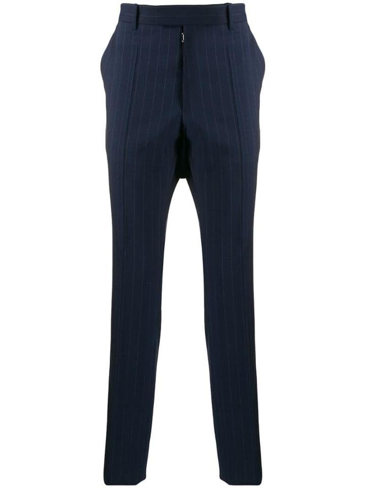 Maison Margiela Striped Tailored Trousers - Blue