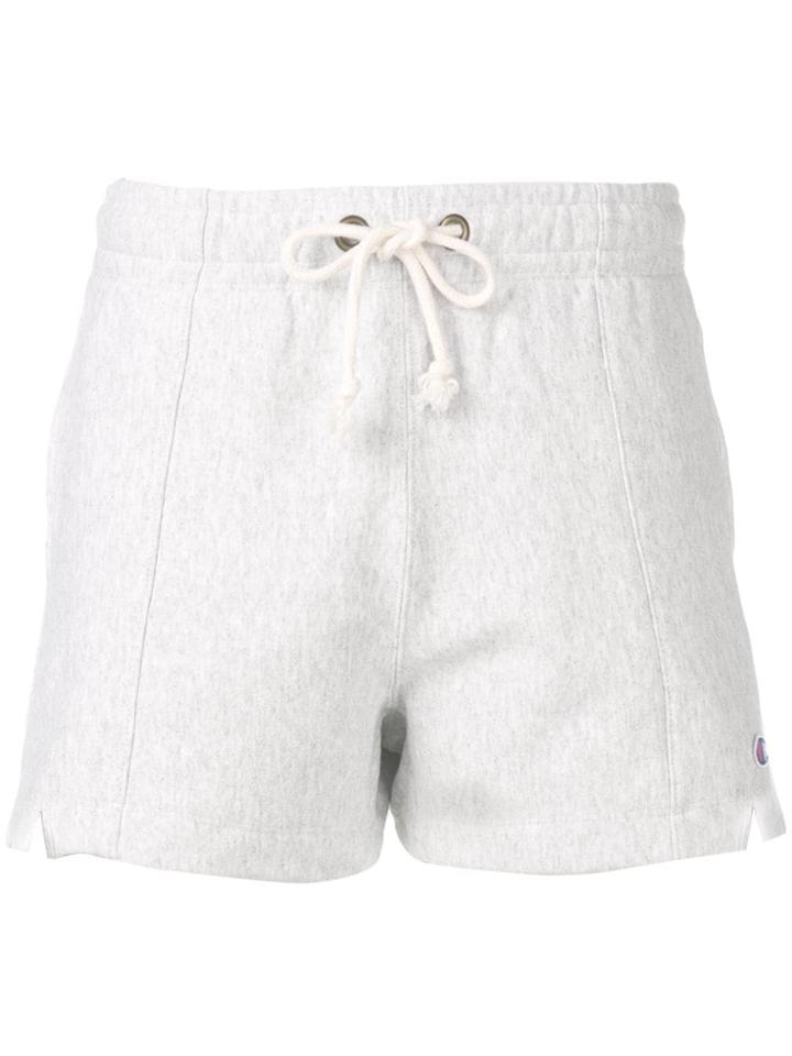 Champion Embroidered Logo Track Shorts - Grey
