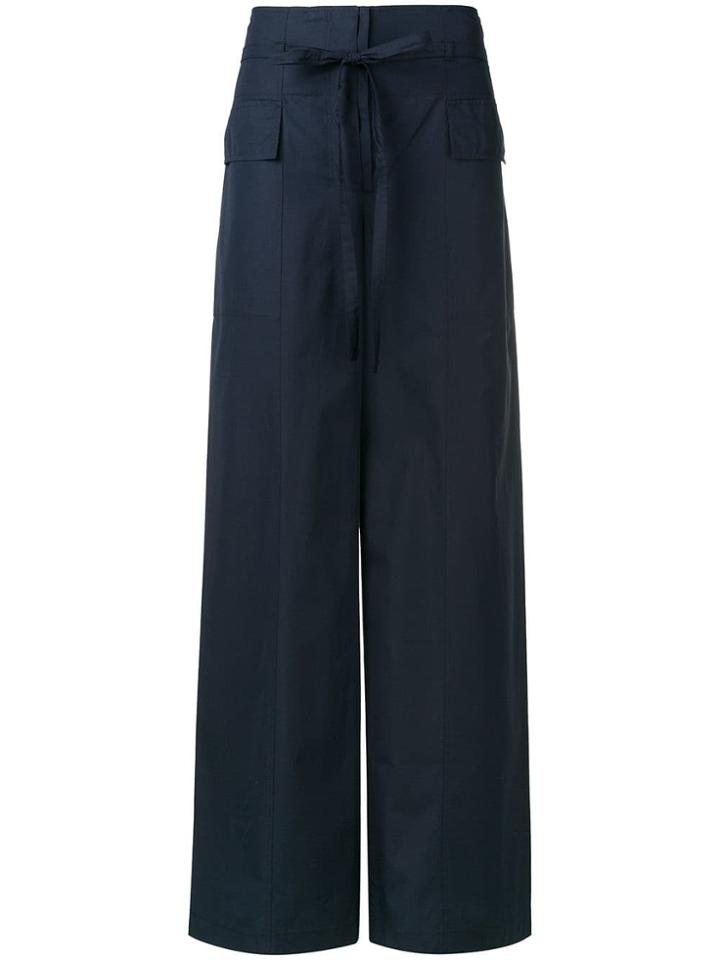 Sportmax Drawstring Flared Trousers - Blue