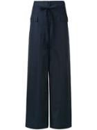 Sportmax Drawstring Flared Trousers - Blue