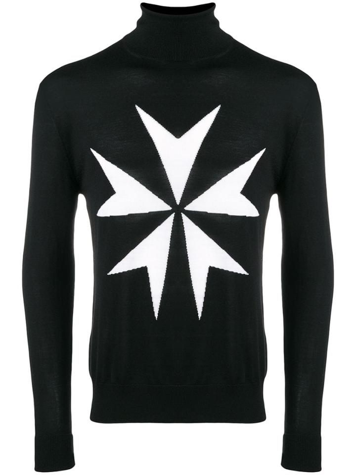 Neil Barrett Embroidered Roll-neck Sweater - Black