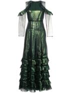 Huishan Zhang Layered Pleated Dress - Green