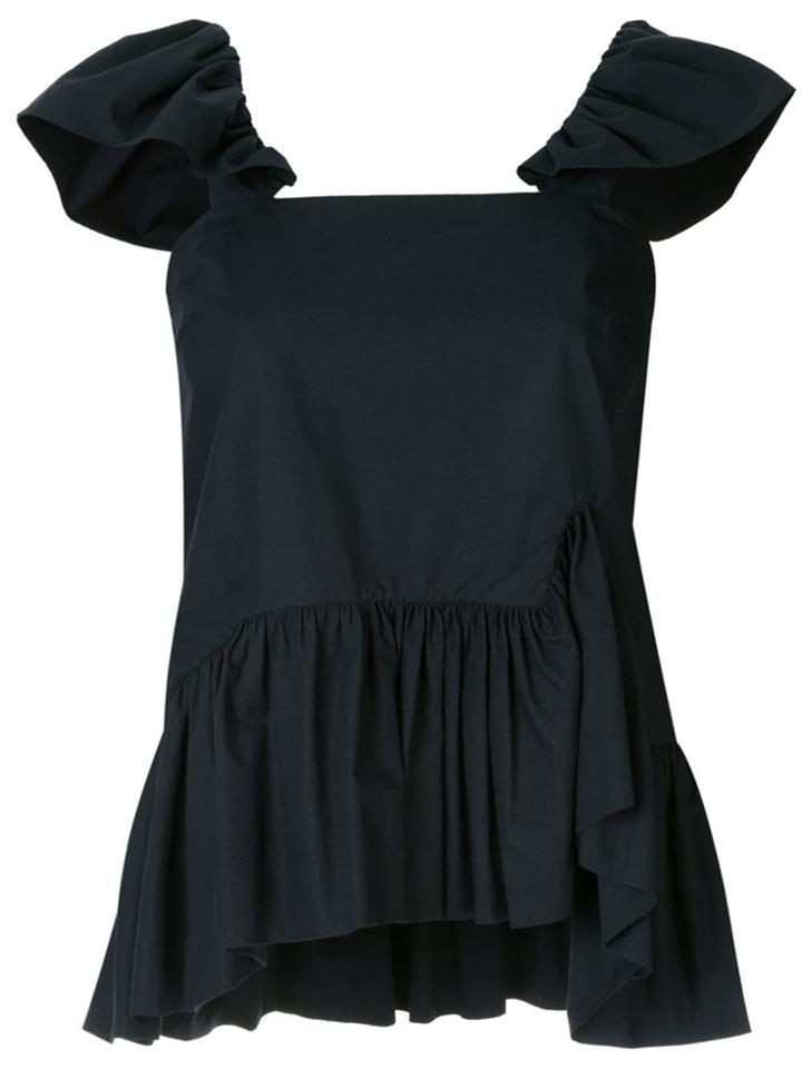 Goen.j Ruffled Shoulder Straps Top - Blue
