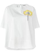 P.a.r.o.s.h. Clayxy Floral Decal T-shirt, Women's, Size: Medium, Yellow, Cotton/spandex/elastane/pvc