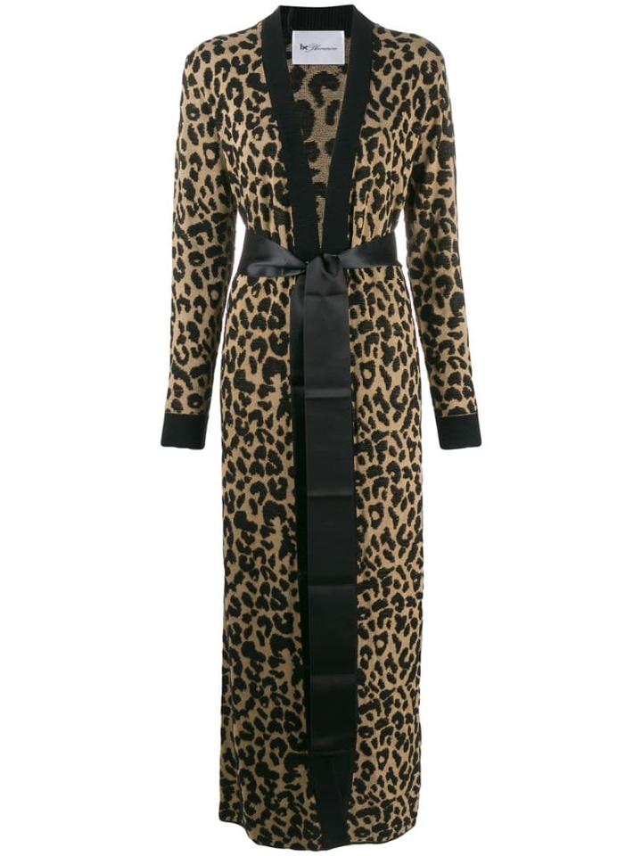 Be Blumarine Leopard Print Cardigan Coat - Brown