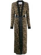 Be Blumarine Leopard Print Cardigan Coat - Brown