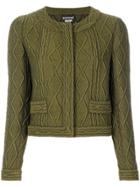 Boutique Moschino Cable Effect Cropped Jacket - Green