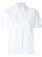 Delpozo Fold-up Collar Cropped Shirt, Women's, Size: 38, White, Cotton