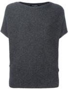 Piazza Sempione Shortsleeved Sweater, Women's, Size: 42, Grey, Silk/cashmere/virgin Wool