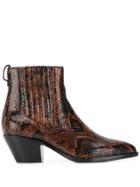 Ash Floyd Bis Snakeskin-effect Boots - Brown