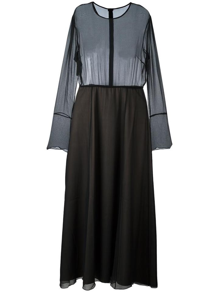 Andrea Ya'aqov Sheer Layer Dress, Women's, Size: Medium, Black, Cotton/silk/spandex/elastane