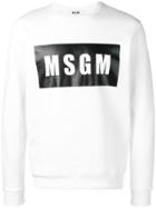 Msgm Classic Logo Print Sweatshirt - White
