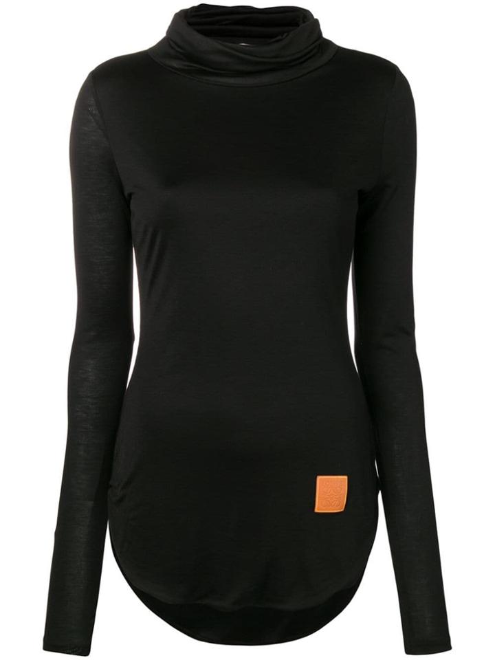 Loewe Roll-neck Knitted Sweatshirt - Black