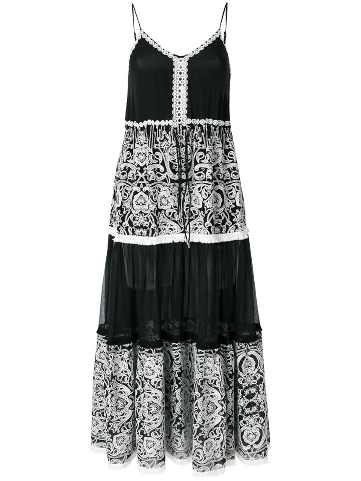 Jonathan Simkhai Embroidered Tiered Maxi Dress - Black