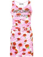 Moschino Rose-print Belted Dress - Pink