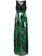 Christian Pellizzari - Metallic Floral Print Dress - Women - Silk/polyamide/polyester/polyimide - 46, Women's, Green, Silk/polyamide/polyester/polyimide