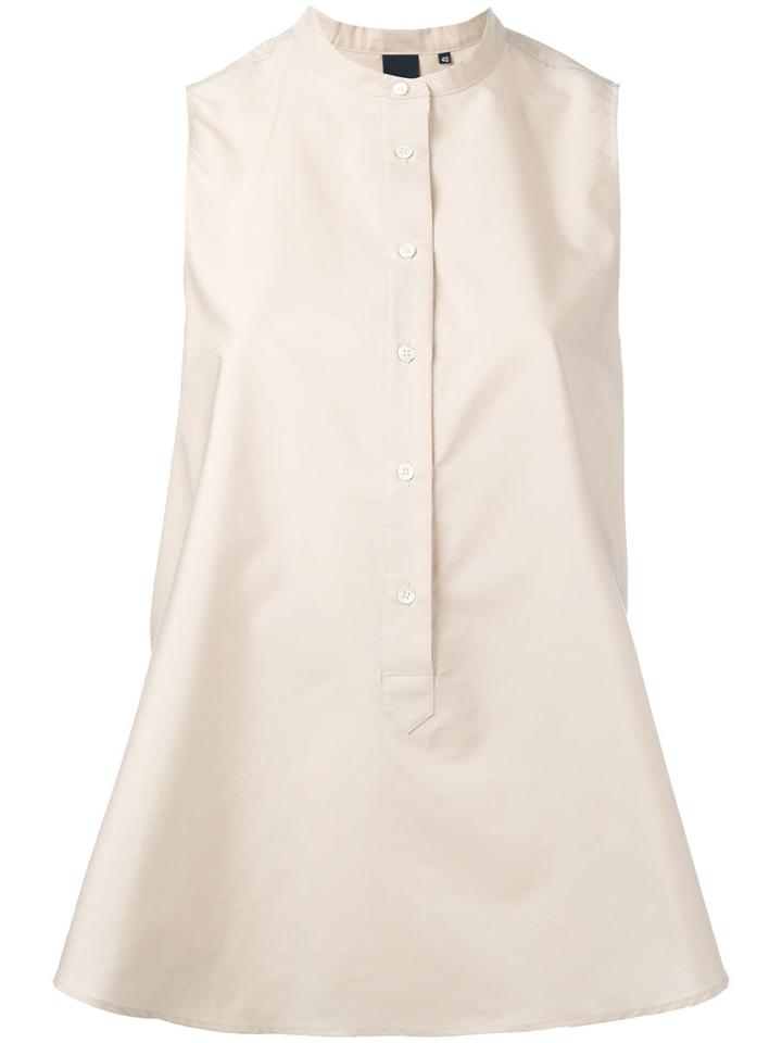 Aspesi - A-line Buttoned Top - Women - Cotton - 42, Nude/neutrals, Cotton