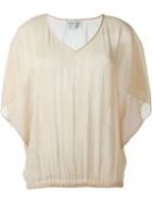 Forte Forte V-neck Top, Women's, Size: 0, Nude/neutrals, Cotton/silk