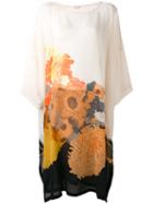 Dries Van Noten Floral Flared Dress, Women's, Nude/neutrals, Silk