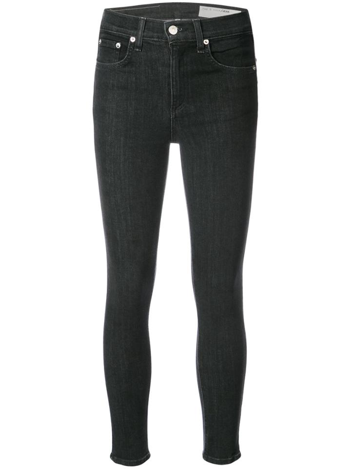 Rag & Bone High Rise Ankle Skinny Jeans - Black