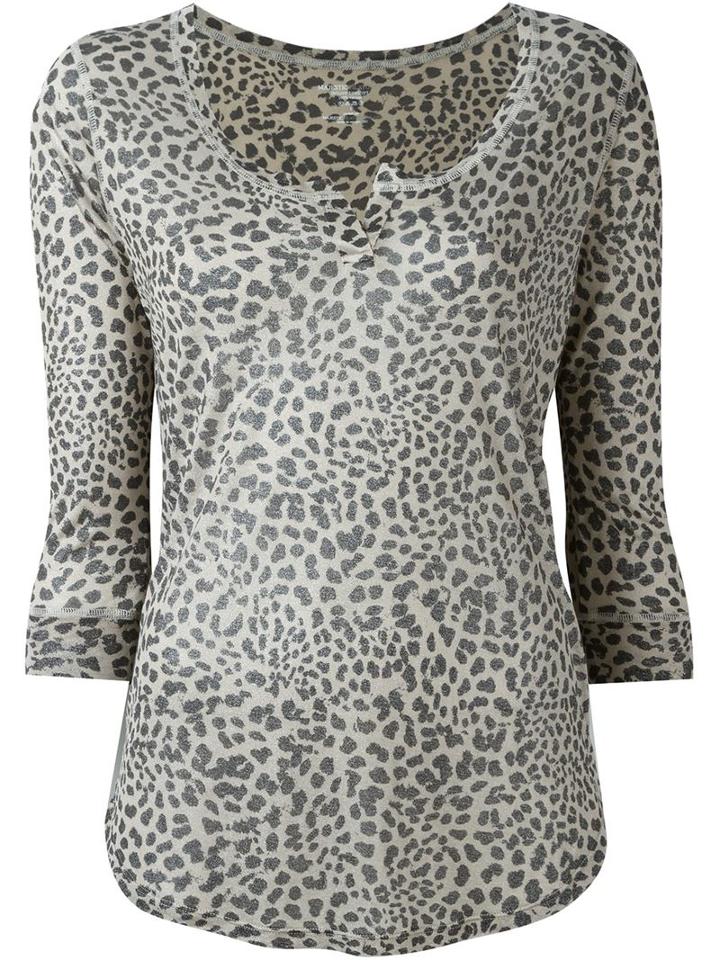 Majestic Filatures Leopard Print Top, Women's, Size: 4, Nude/neutrals, Viscose