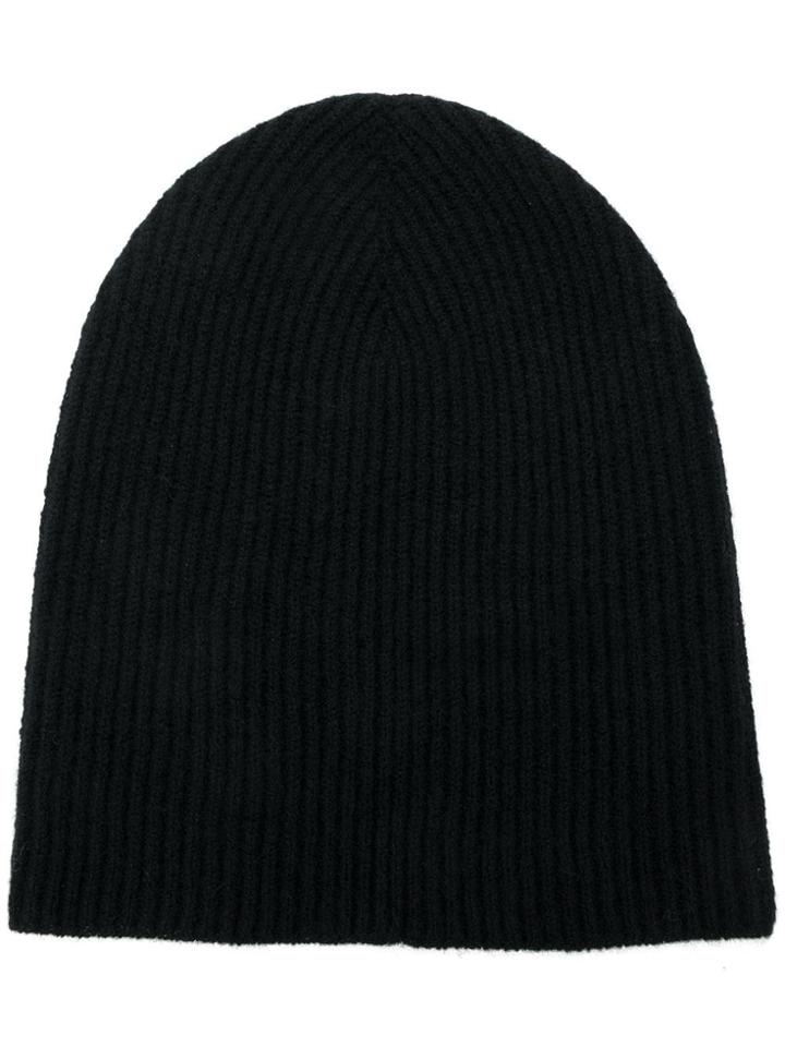 Roberto Collina Cashmere Knitted Beanie - Black