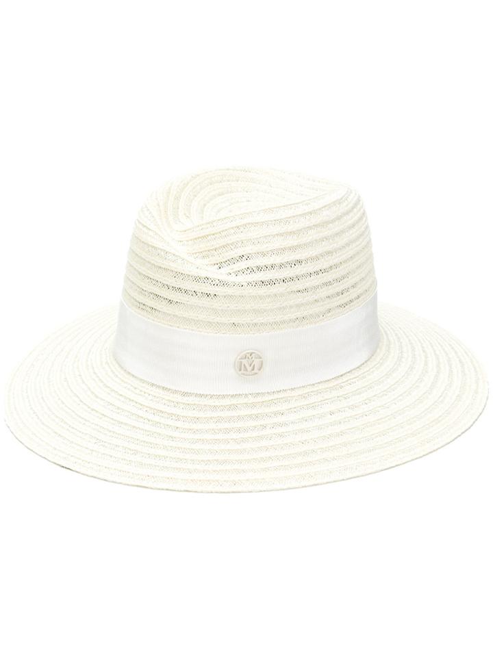 Maison Michel Virginie Woven Hat - Nude & Neutrals