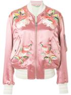 Gucci Floral Embroidered Bomber Jacket - Pink & Purple