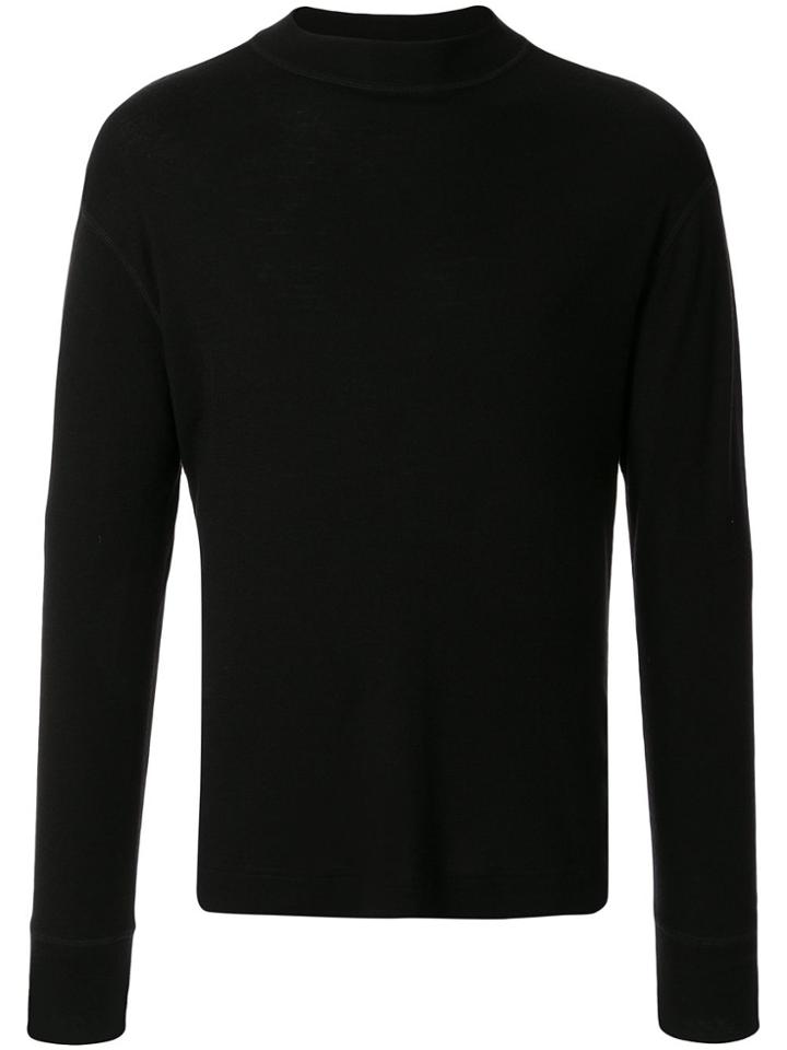 Margaret Howell Long Sleeved Fine Knit Top - Black
