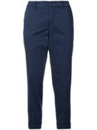 Fay Cropped Tapered Chinos - Blue