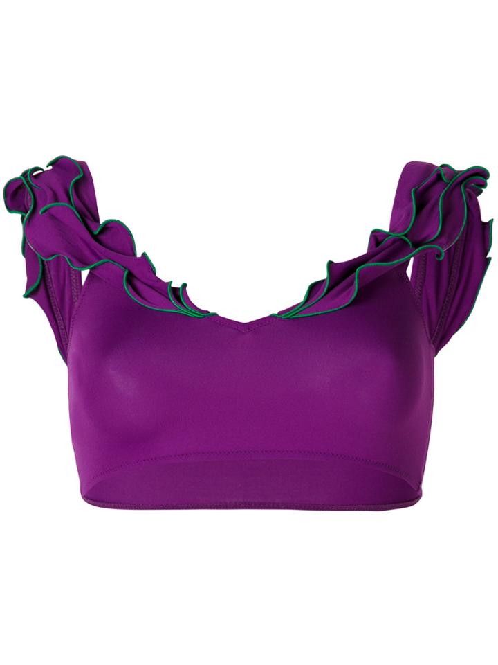 La Perla Waves Off-shoulder Bikini Top - Pink & Purple