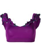 La Perla Waves Off-shoulder Bikini Top - Pink & Purple