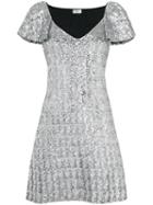 Saint Laurent Short Shift Dress, Women's, Size: Small, Grey, Polyester
