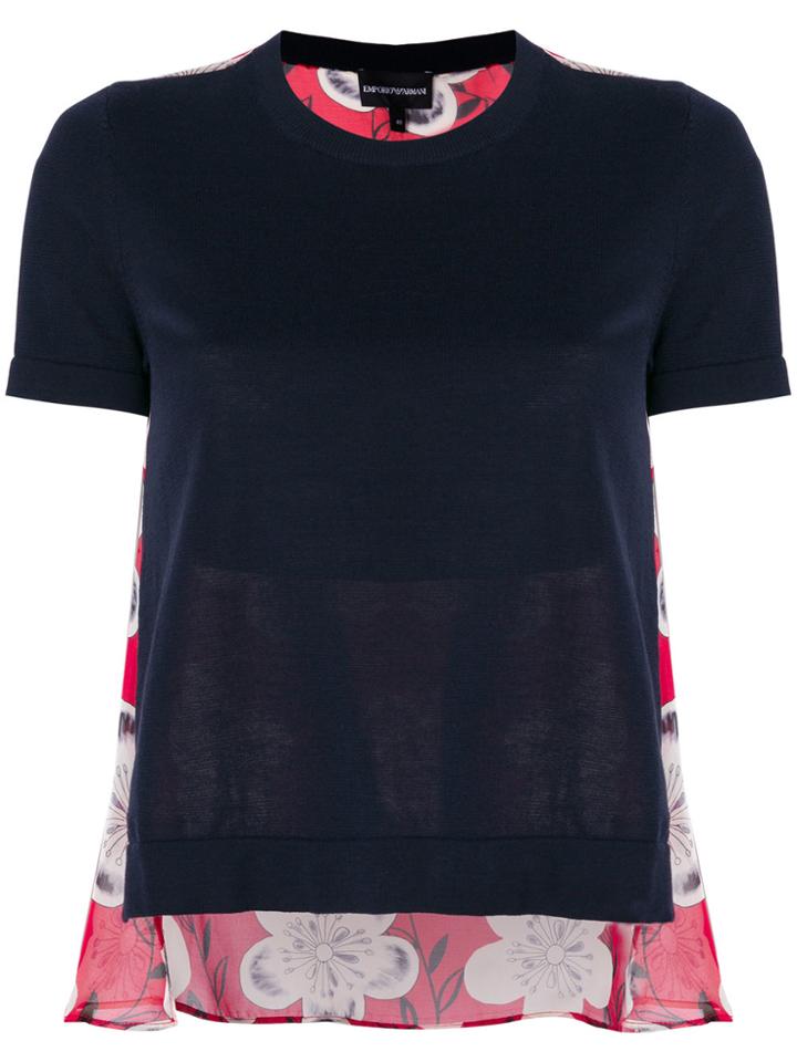 Emporio Armani Cropped Fine Knit Top - Blue