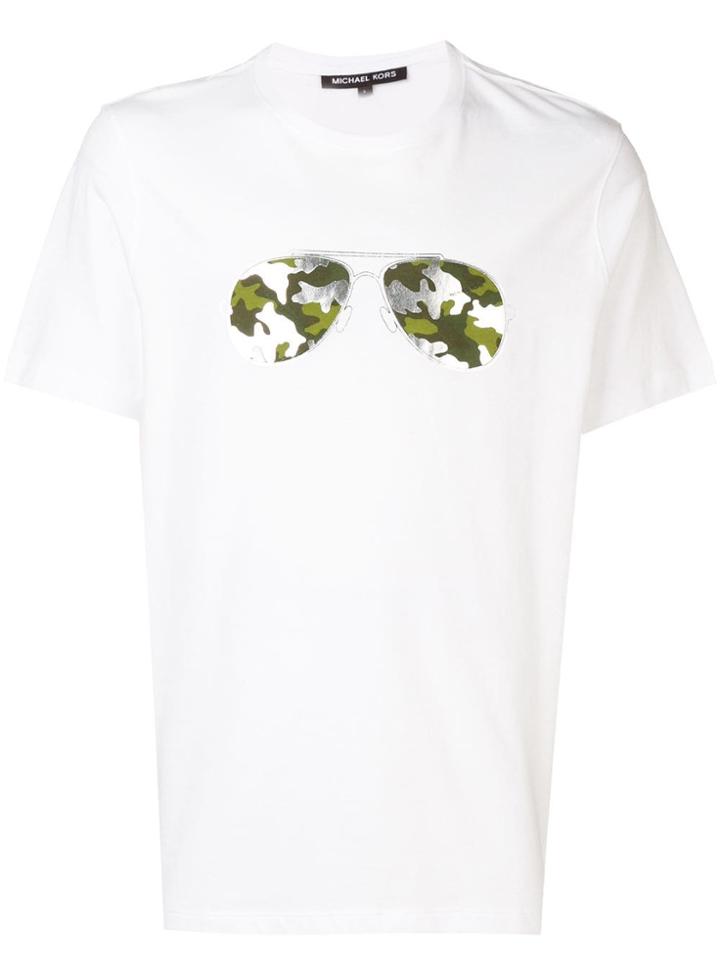 Michael Michael Kors Camouflage Aviator Print T-shirt - White