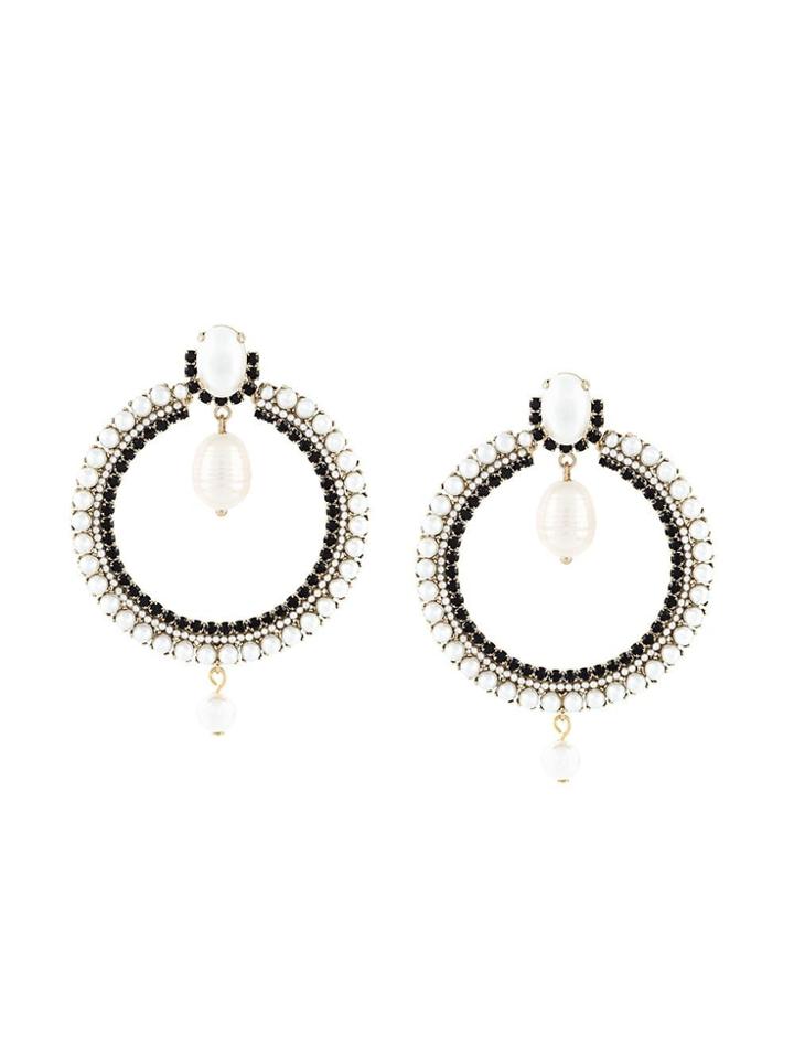 Givenchy Embellished Loop Earrings - White