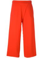 P.a.r.o.s.h. - Wide Leg Cropped Trousers - Women - Polyester - M, Red, Polyester