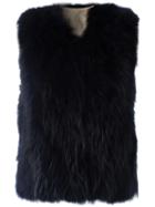 S.w.o.r.d 6.6.44 Fur Vest, Women's, Black, Polyester/racoon Fur