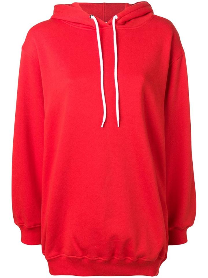 Msgm Oversized Hooded Sweatshirt - Red