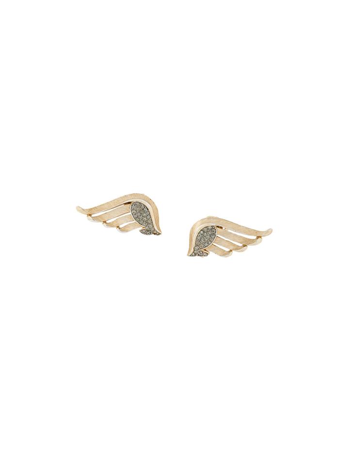 Trifari Vintage 1960s Vintage Trifari Brushed Wing Clip-on Earrings -