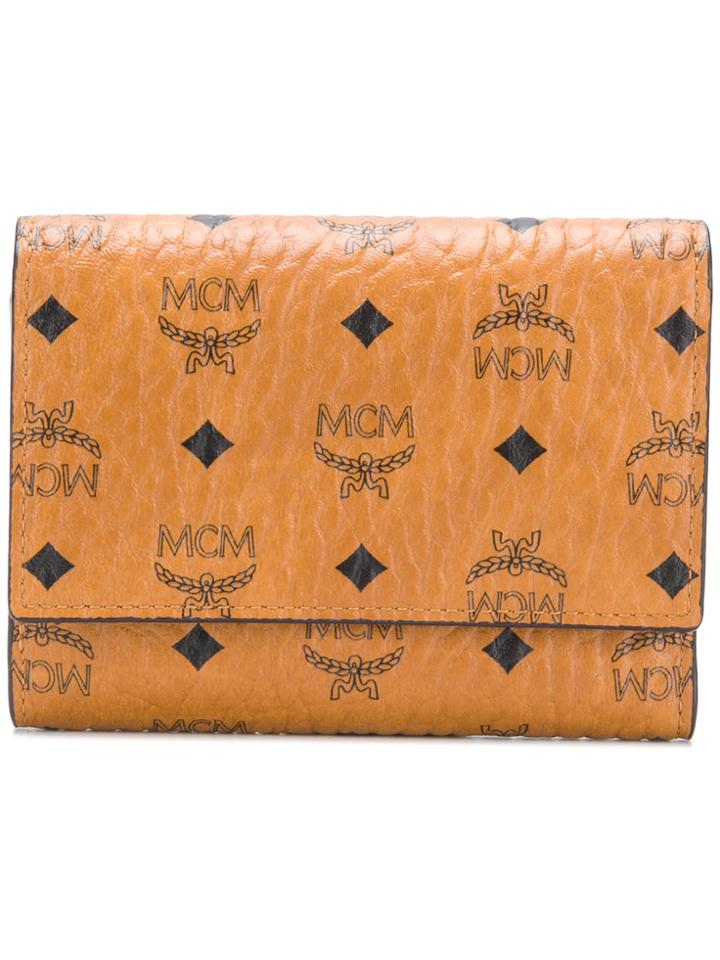 Mcm Color Visetos Three Fold Wallet - Brown