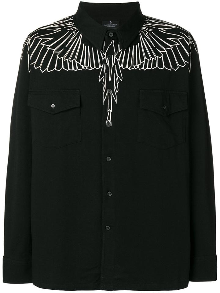 Marcelo Burlon County Of Milan Printed Eagle Shirt - Black