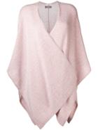 N.peal Waterfall Knitted Cape - Pink & Purple