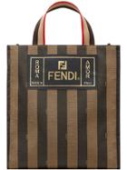 Fendi Striped Tote Bag - Brown
