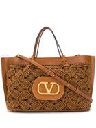 Valentino Vring Logo Tote Bag - Brown