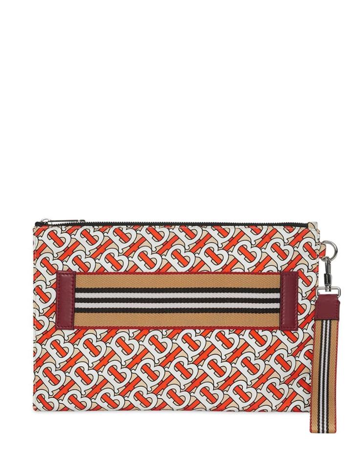 Burberry Monogram Print Zip Pouch - Red