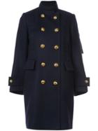 Sacai - Peacoat With Inner Vest - Women - Polyester/cupro/wool - 1, Blue, Polyester/cupro/wool